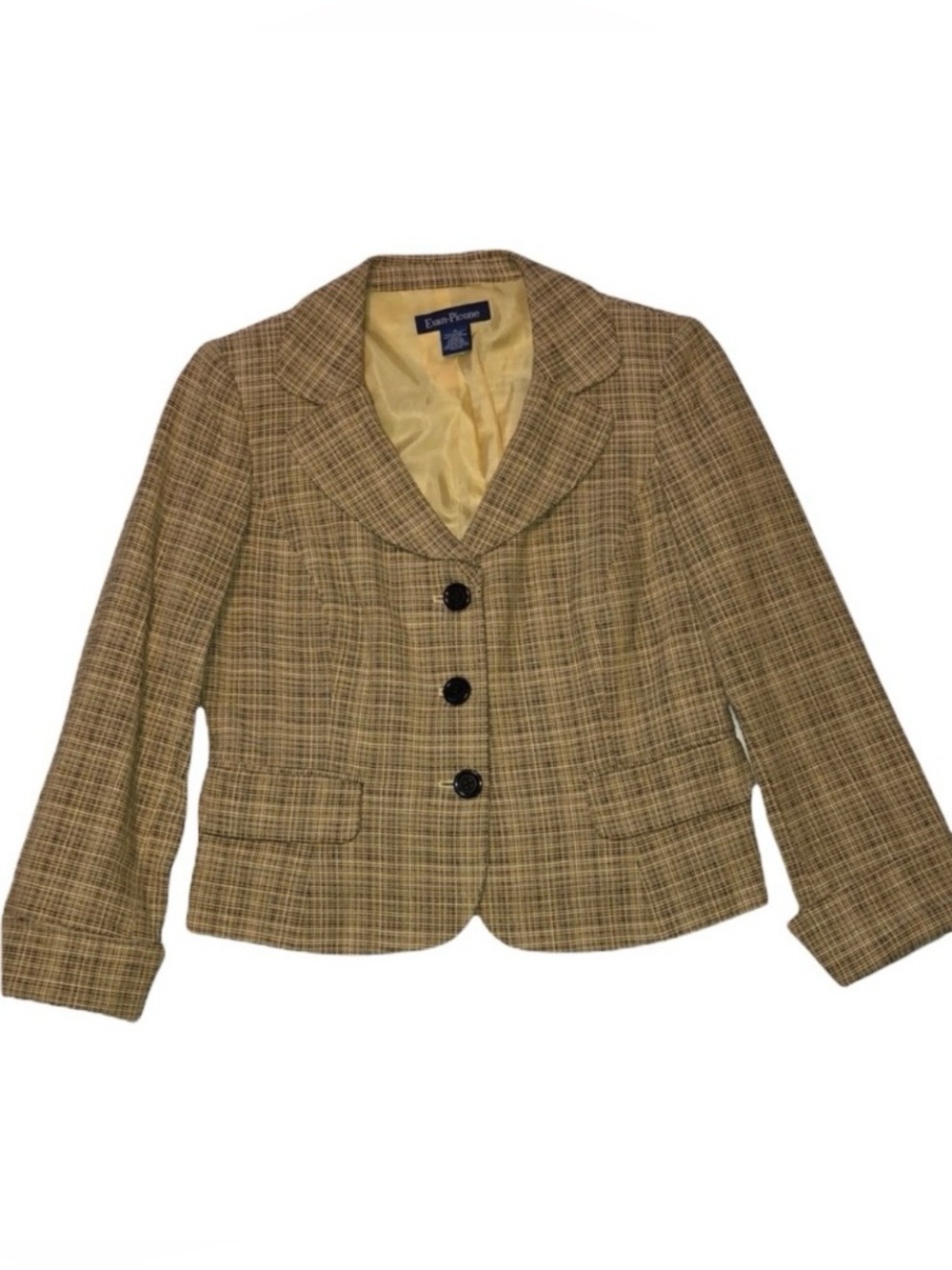 Evan-Picone Plaid Suit Coat Blazer Tweed Jacket